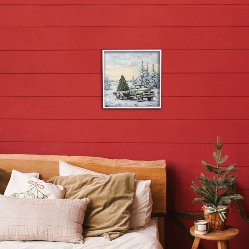 Camion de sapin de Noël, estampe numérique, design par Petal Prints Design, H 12 po x l 12 po