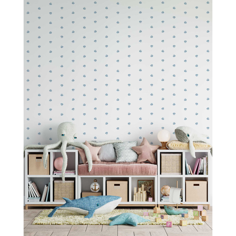 Rouleau de papier peint L 33 pi x l 20,5 po Yuki Osada, Blanc / Bleu