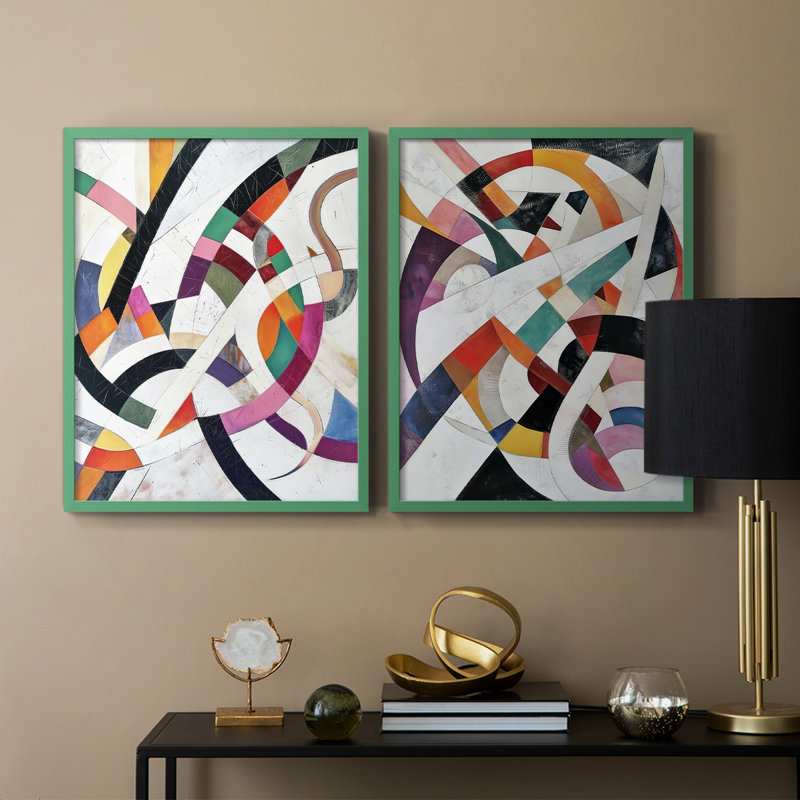 Série ABSTRACT LXVI - reproduction encadrée de qualité supérieure - prête à être accrochée - aucun clou requis - aucun clou requis