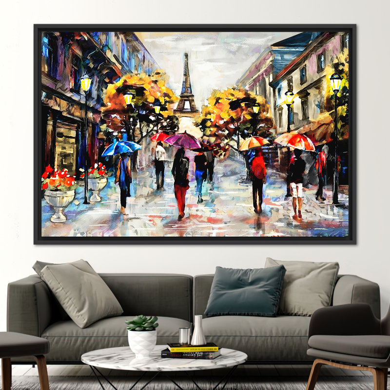 Print on Canvas, Floater Framed Print without Mat, 20 cm H x 30 cm W, Black