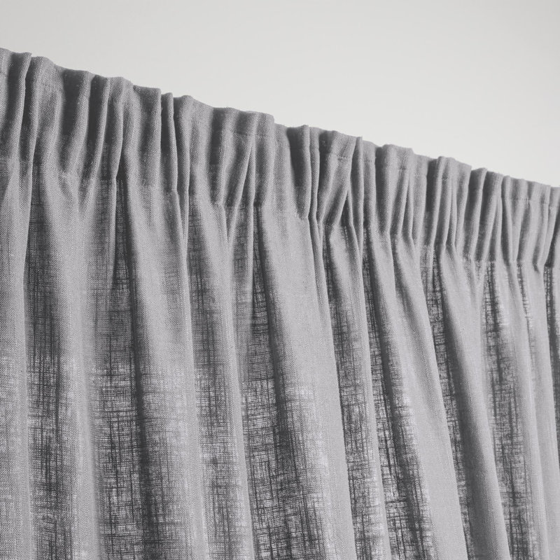 Bellavista Semi Sheer Curtain Single Panel, Pale Grey, 138 x 350cm