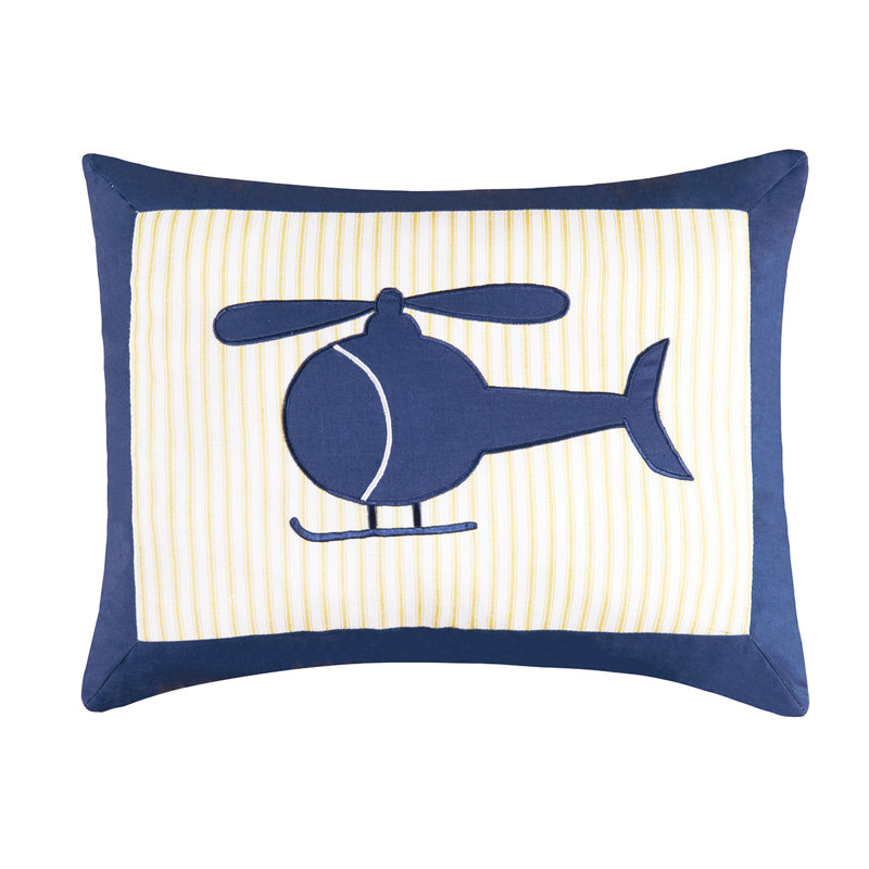 Helicopter Applique Throw Pillow