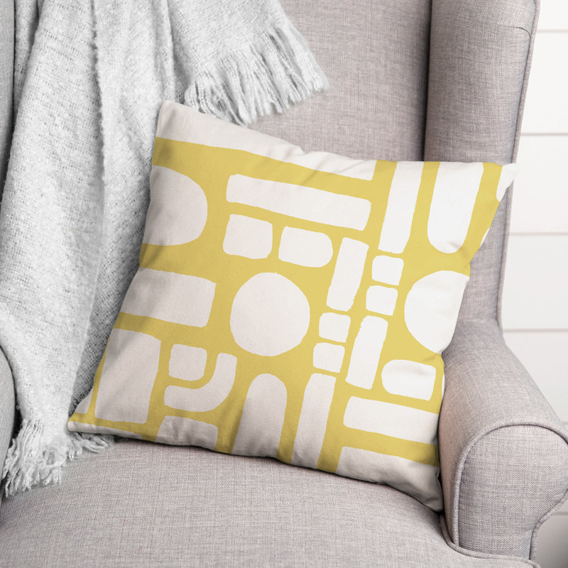 Coussin décoratif intérieur / extérieur, Jaune