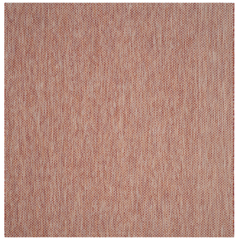 Tapis intérieur / extérieur rouge / beige Castlebourne, Carré 5 pi 3 po x 5 pi 3 po