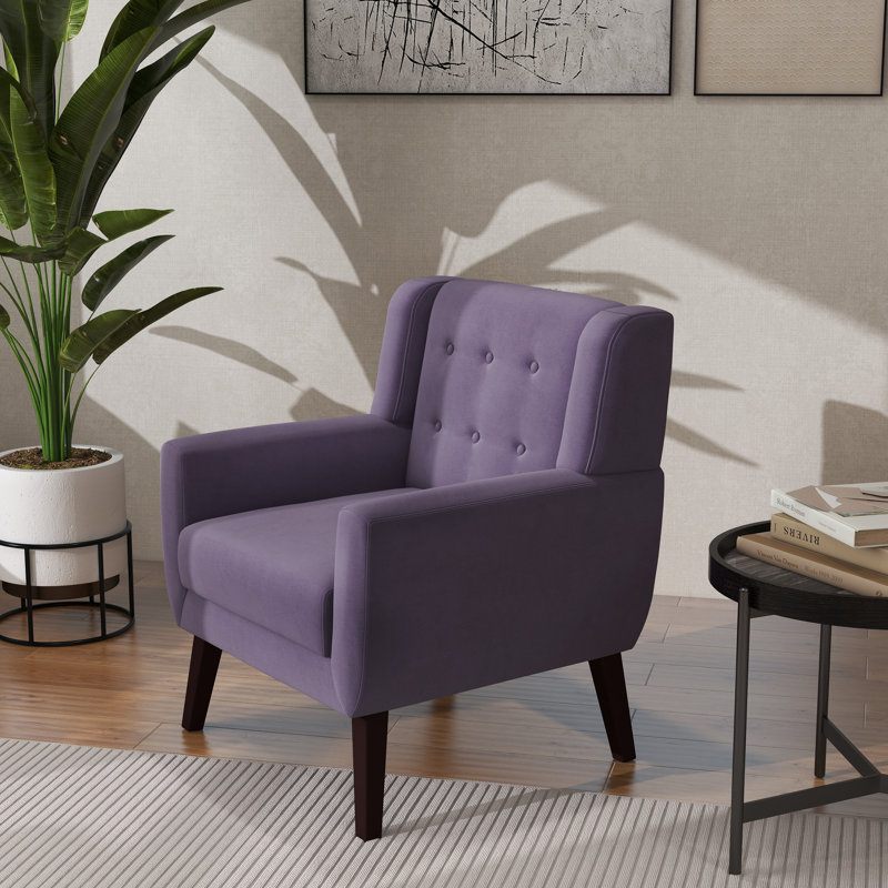 Jaqueze 73.4 Cm Wide Tufted Armchair, Purple Velvet
