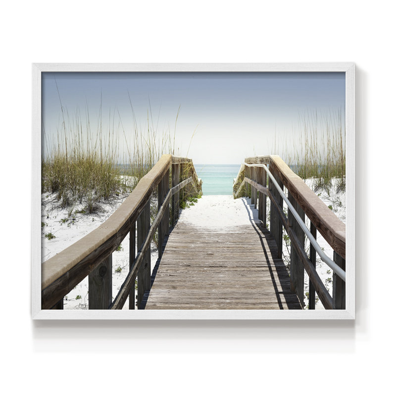 Be Happy Walkway - Reproduction encadrée - Restickable, H 16 po x l 20 po, Blanc