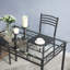 TC 5 Piece Dining Table and Chairs Set Glass Metal Home Kitchen Breakfast Furniture
