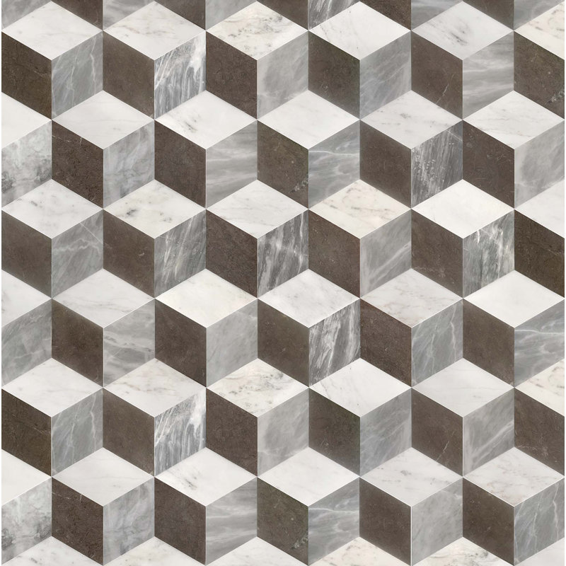 Hexagon Water-Jet Natural Polished Marble Tiles,  For Floor And Wall, 1 Box 12 PCS