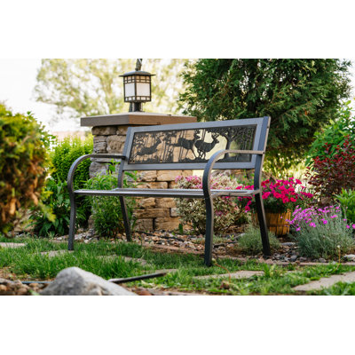 Hemenway Bucks Tube Steel Park Bench by Loon Peak