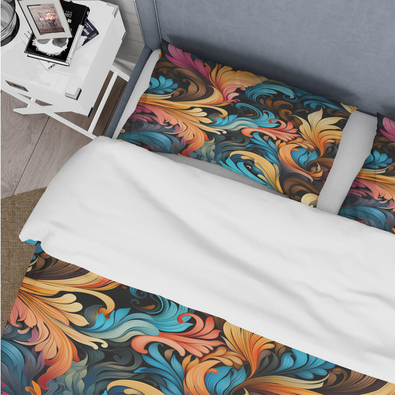 Ensemble de housse de couette Retro Fusion Paisley, Housse de couette simple + 1 taie décorative stan