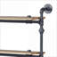 Tablette murale, style industriel à 4 niveaux, chêne et amp; Noir sable | Bois et métal | Espace de vie principal