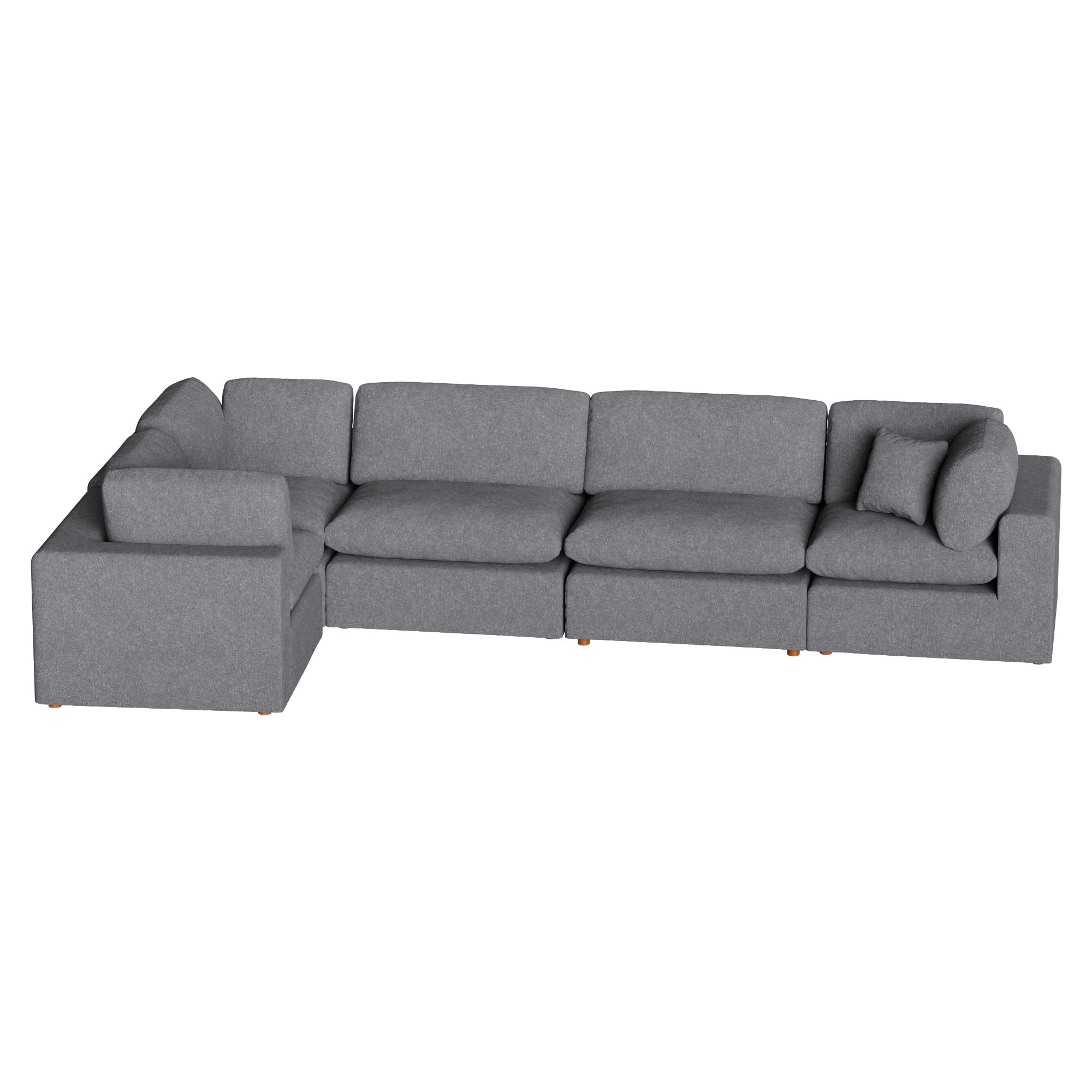 Jossa 5-Piece Modular Upholstered Sectional, Gray