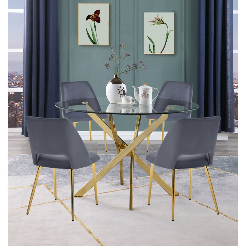 Ensemble repas pour 4 personnes, Gris foncé