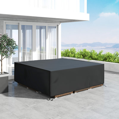 Outsunny Large Patio Garden Furniture Set Cover, 230 x 230 x 70 cm, Black