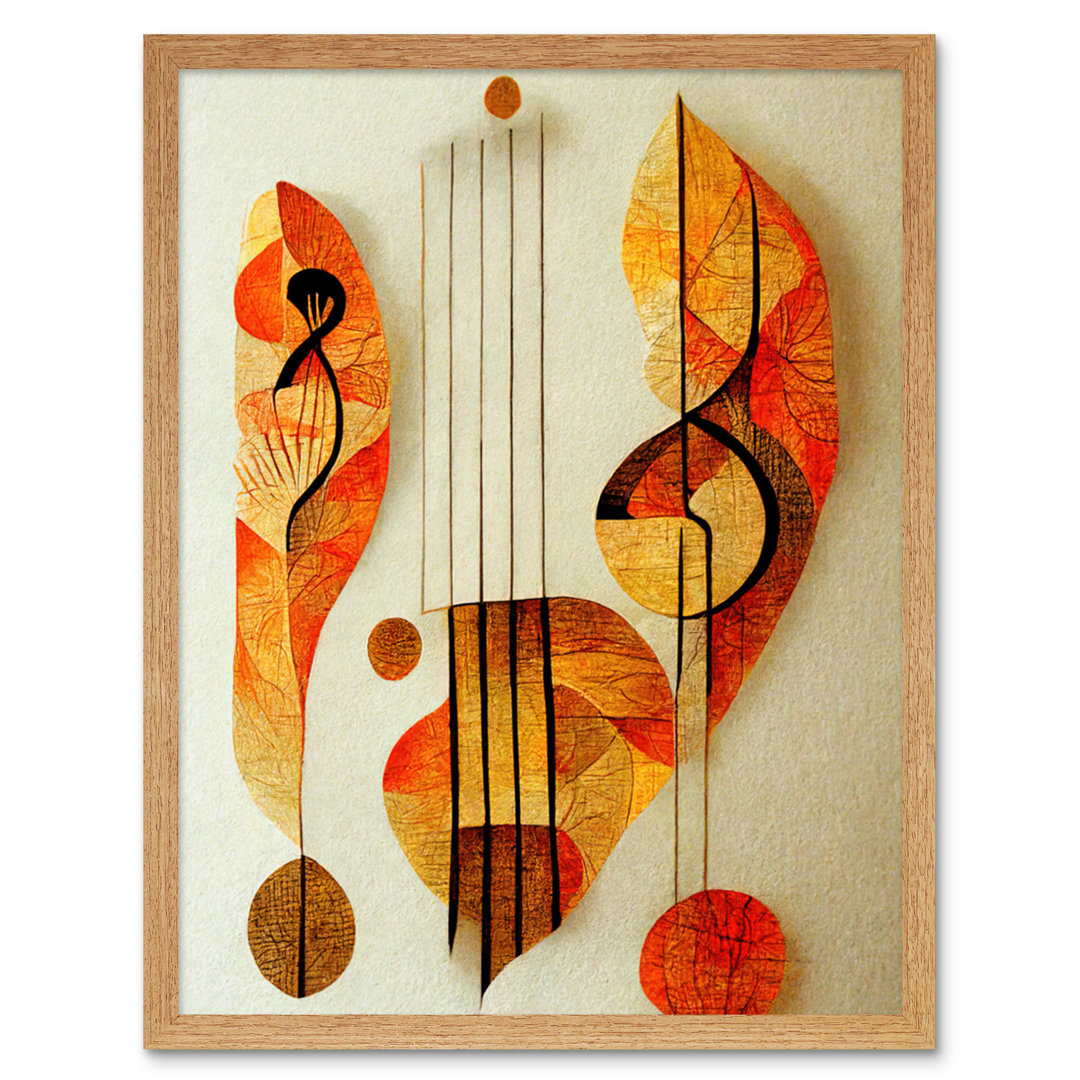 Modern Abstract Musical Symbol Clef Staff - Print