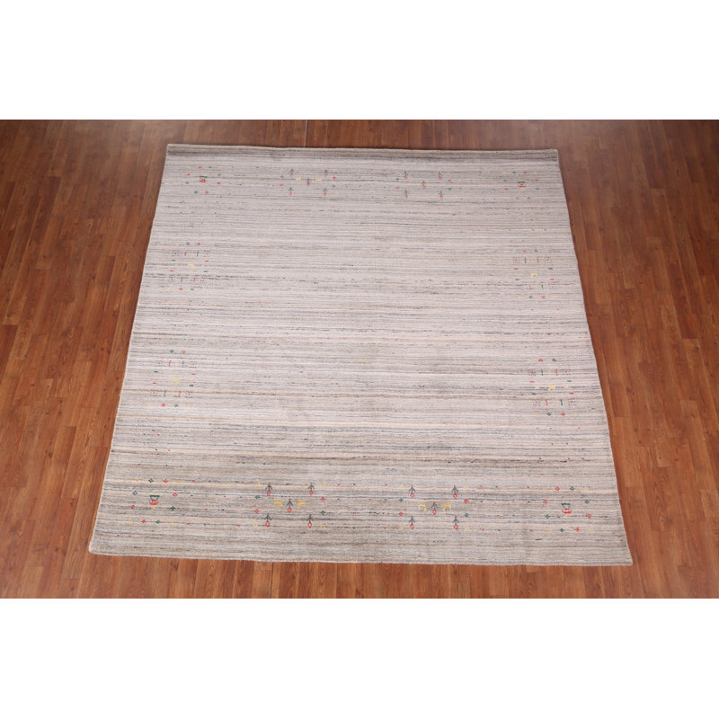 Tapis tribal à rayures Gabbeh 8 x 8