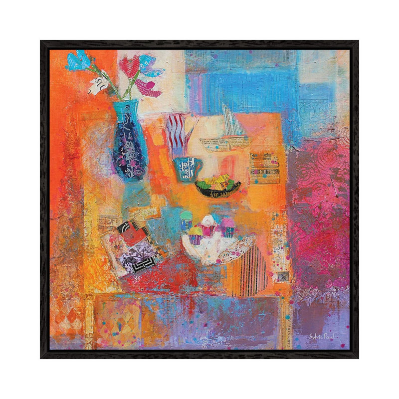 Summer Table by Sylvia Paul - Floater Frame Print on Canvas, 66.04 cm H x 66.04 cm W, Black Framed Canvas