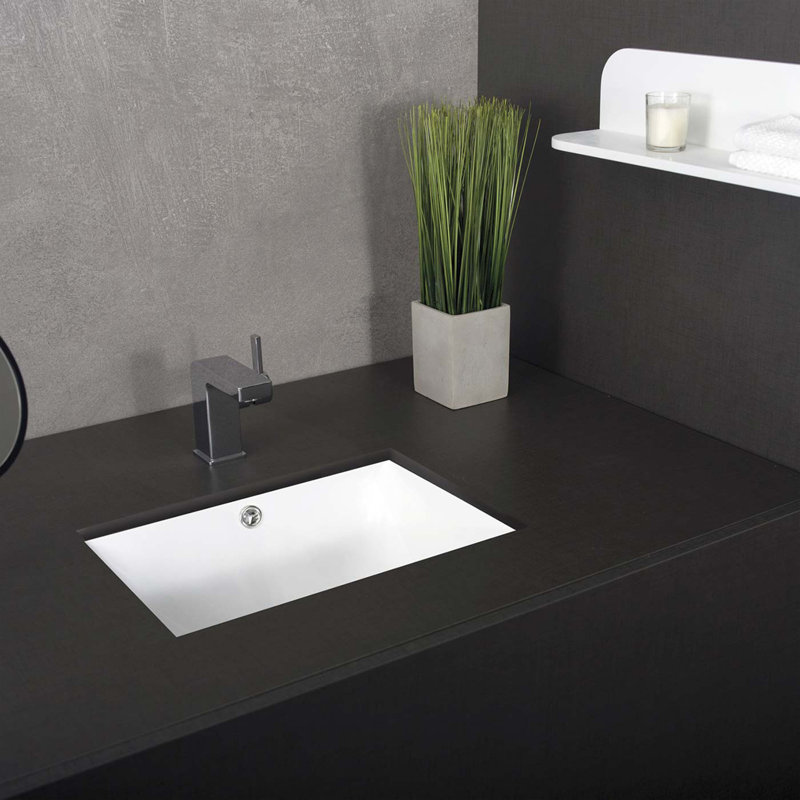 Lavabo de salle de bain encastré simple en céramique DAX de conception moderne, durable et facile à nettoyer - lavabo de salle de bain élégant