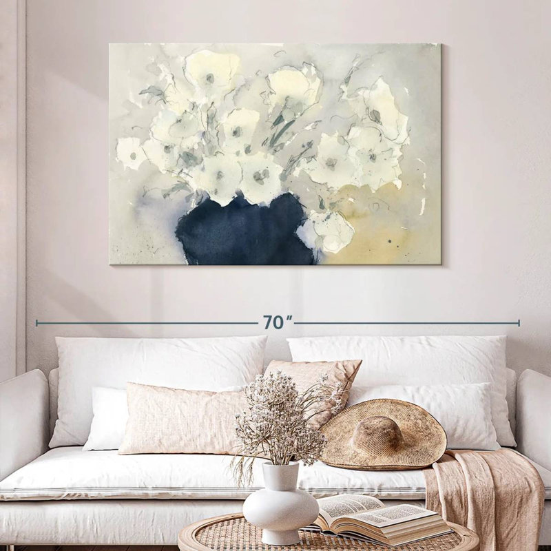 Bouquet Harnek laiteux blanc, H 32 po x l 48 po