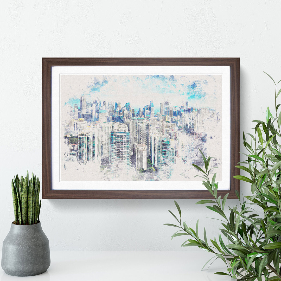 Singapore Skyline - Picture Frame Painting Print