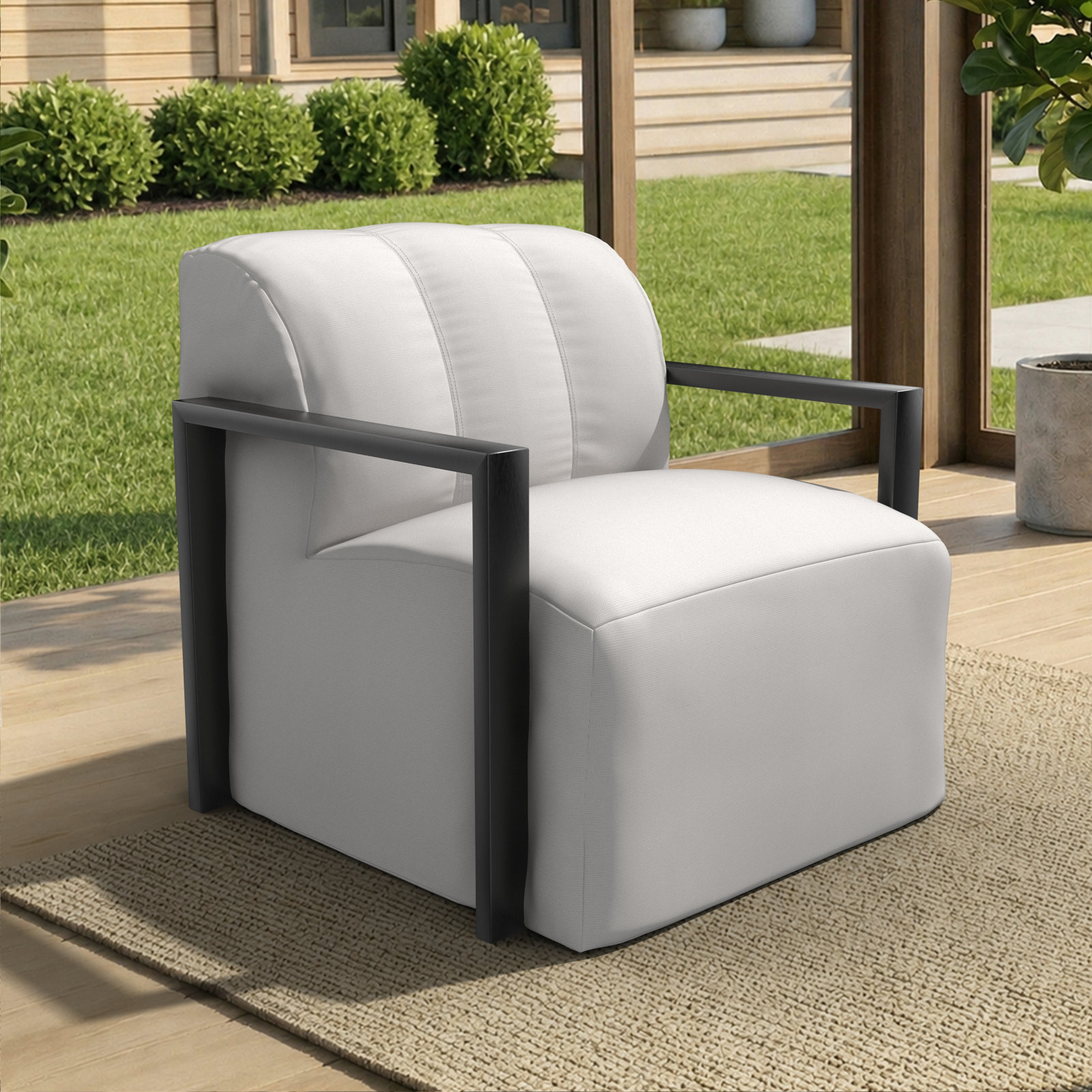 Rosalie Sunbrella® Patio Lounge Chair, White