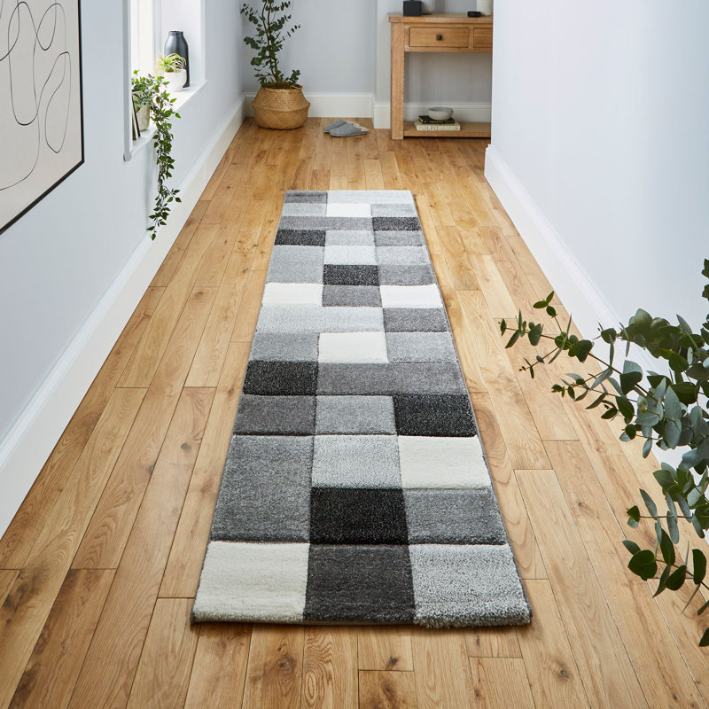 Bahnu area rug Machine Woven Runner Grey