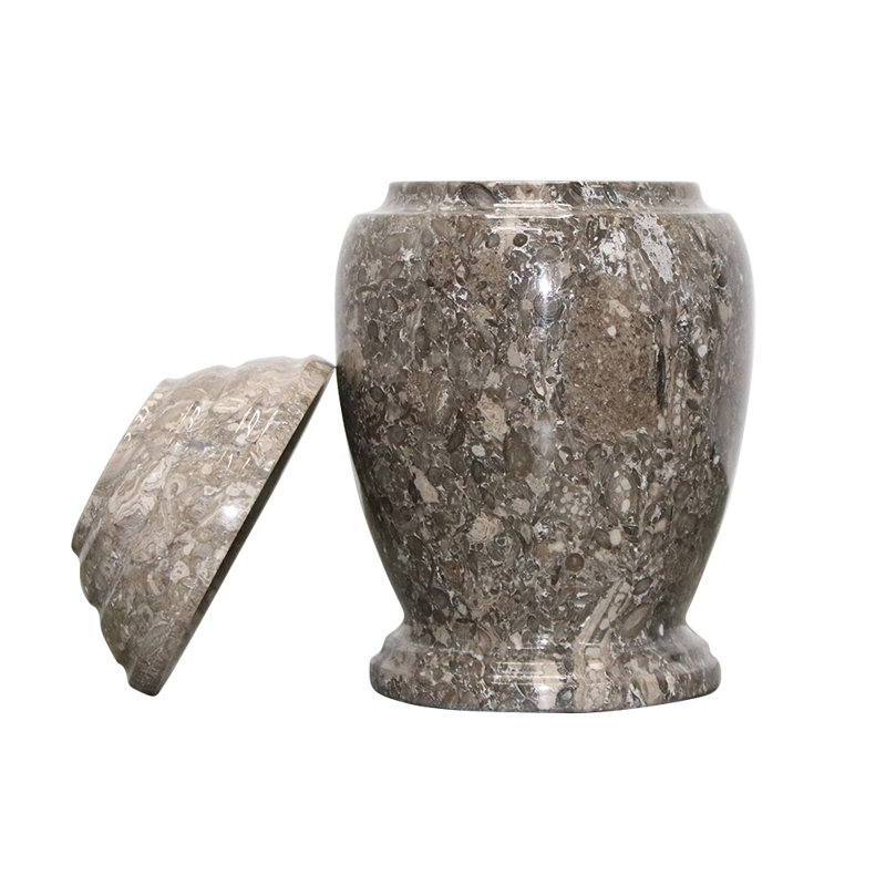 Marble Cremation Urn For Ashes, Small, Oceanic Gray