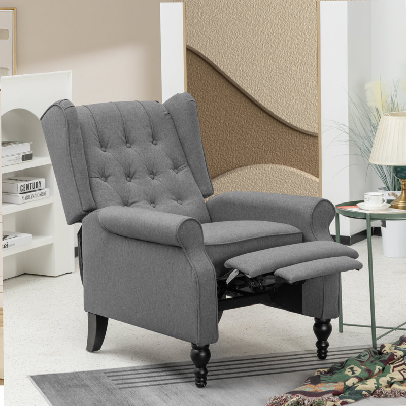 Recliner, Gray Polyester