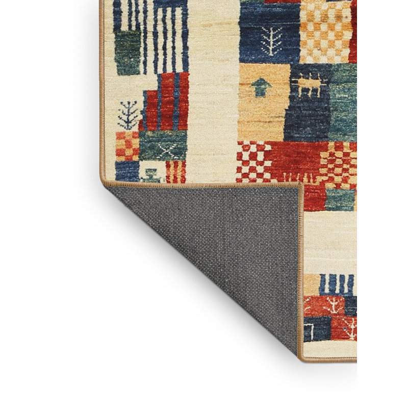 Tapis contemporain beige / brun / gris, Rectangle 5 pi x 7 pi