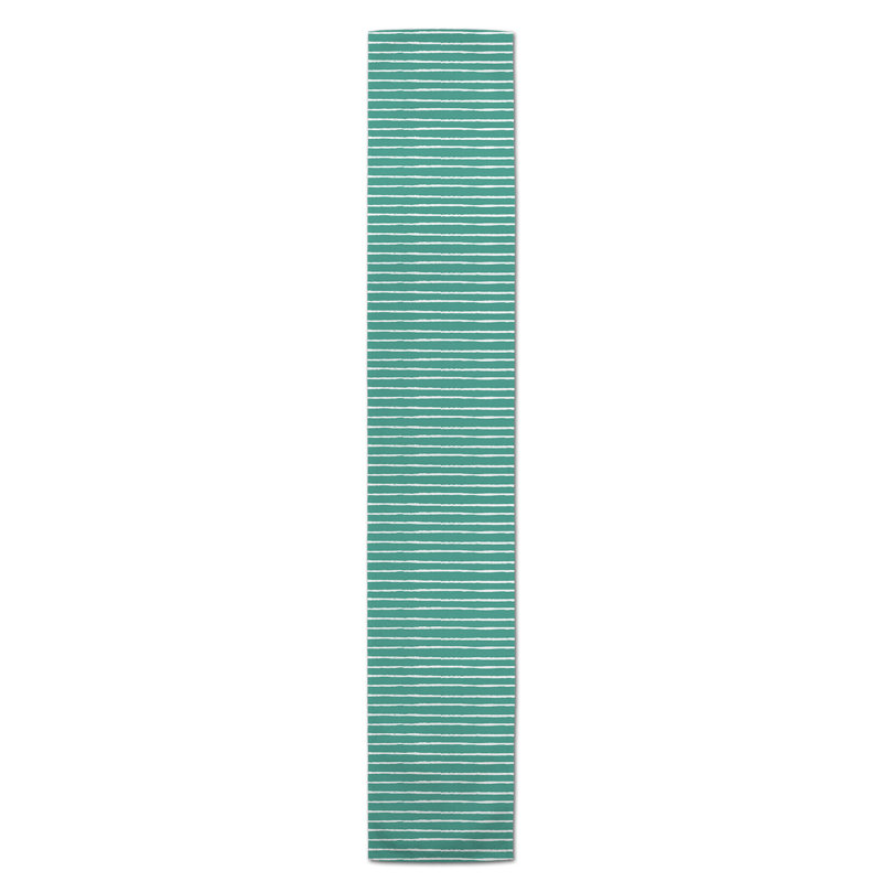 Vancouver Sketch Stripes Table Runner, 72" x 16", Teal