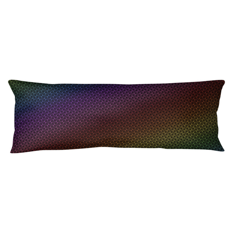 Katelyn Elizabeth Polyfill Body Pillow, Hexagonal Lattice, Rainbow
