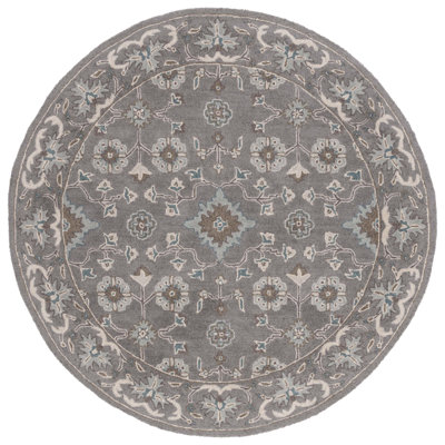 Tansy Gray Handmade Wool Oriental Rug