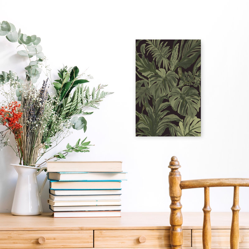 Art mural mural forêt tropicale classique, Monstera, nuit d'été classique, forêt tropicale, H 18 po x l 12 po