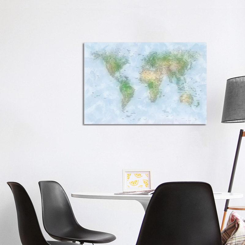 World Map VI by Michael Tompsett - Wrapped Canvas Print, 101.6 cm H x 66.04 cm W x 1.91 cm D