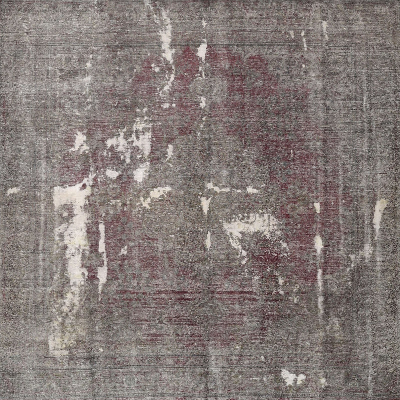 Tapis gris/brun clair traditionnel Paseo, Carré 4 pi