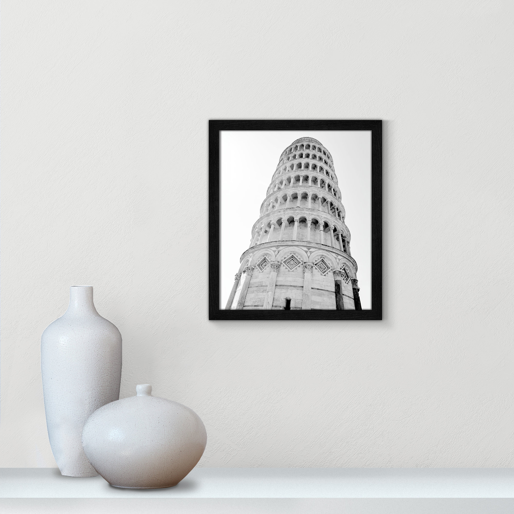 Iconic City Collection " Pisa " by Natalie Carpentieri, Black Single Picture Frame, No, 15" H x 13" W x 0.75" D