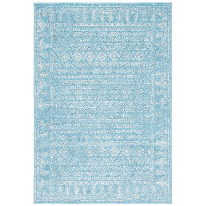 Aqua sud-ouest/Tapis décoratif Ivoire, Rectangle 6 pi x 9 pi