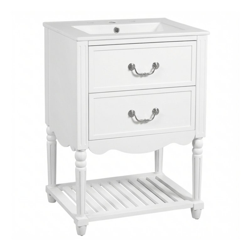 Meuble-lavabo 24 po Retro Palace, Blanc