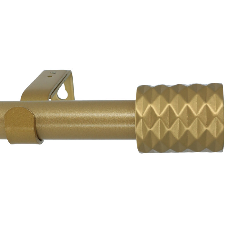 Jacobthomas Adjustable Single Curtain Rod, Royal Gold, 48" - 84"