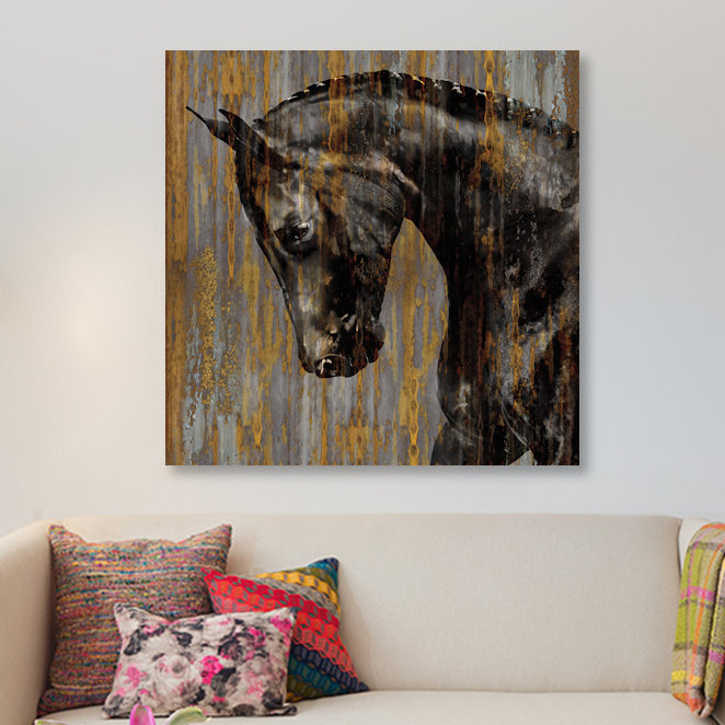 « cheval i », reproduction d’art sur toile, H 37 po x l 37 po x P 1,5 po