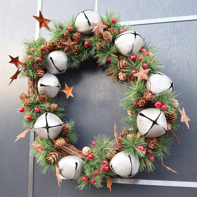 Faux PVC Christmas Wreath, 9.84cm H x 9.84cm W x 10cm D