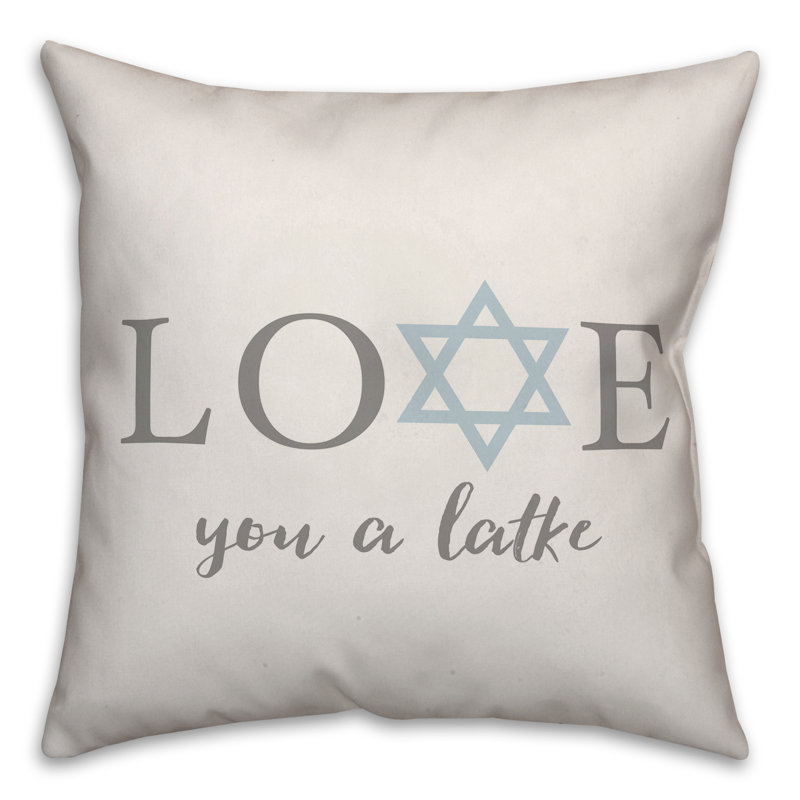  Coussin Love You a Latke, 20 po x 20 po, Housse de coussin seulement - sans coussin