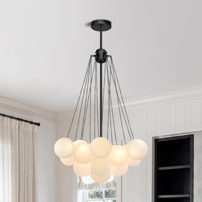 Aniston 3-Light Glass Globe Bubble Chandelier