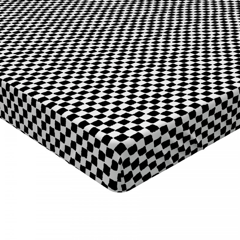 Mudcloth Check Striped Microfibre Jersey Knit Fitted Sheet, European Kingsize (160 x 200cm)