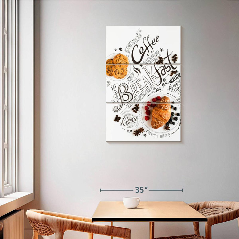 Yarlin Breakfast Typography Pastries, 57" H x 36" W