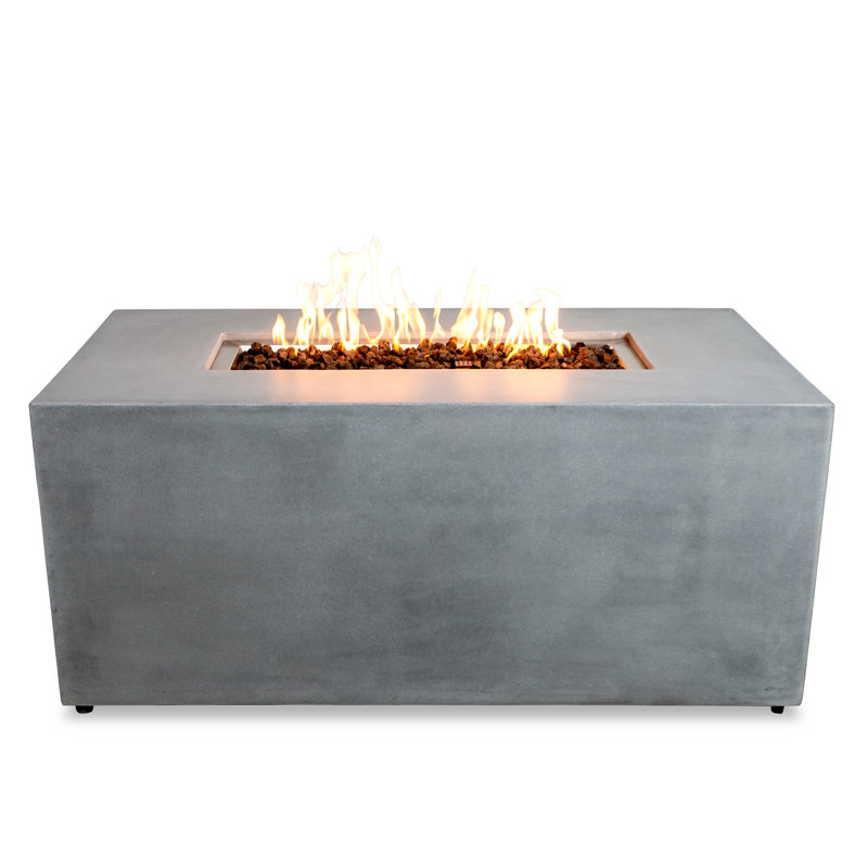 Rectangle Propane Fire Pit, Gray