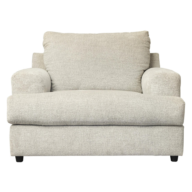 Salima Upholstered Chair And A Half, Light Gray 100% Polyester