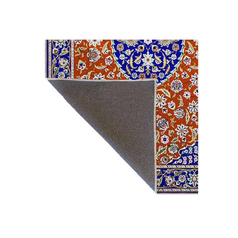 Tapis bleu lavable décoratif rétro, Sous-tapis carré 4 pi 11 po inclus