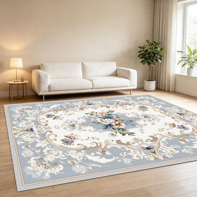 Tapis décoratifs floraux et ornés de 1 pièce pour le salon, doux et confortables, convenant à toutes les saisons, faciles à entretenir, tapis de sol intérieur lavable à la machine, sous la table de ferme convenant à la chambre à coucher, à la salle à manger, au couloir, au bureau, au patio, à la maison, ...