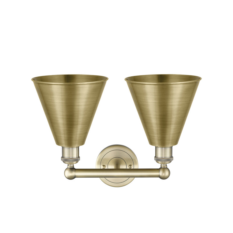 Éclairage de salle de bain à intensité variable à 2 lumières Dorantes, Laiton antique